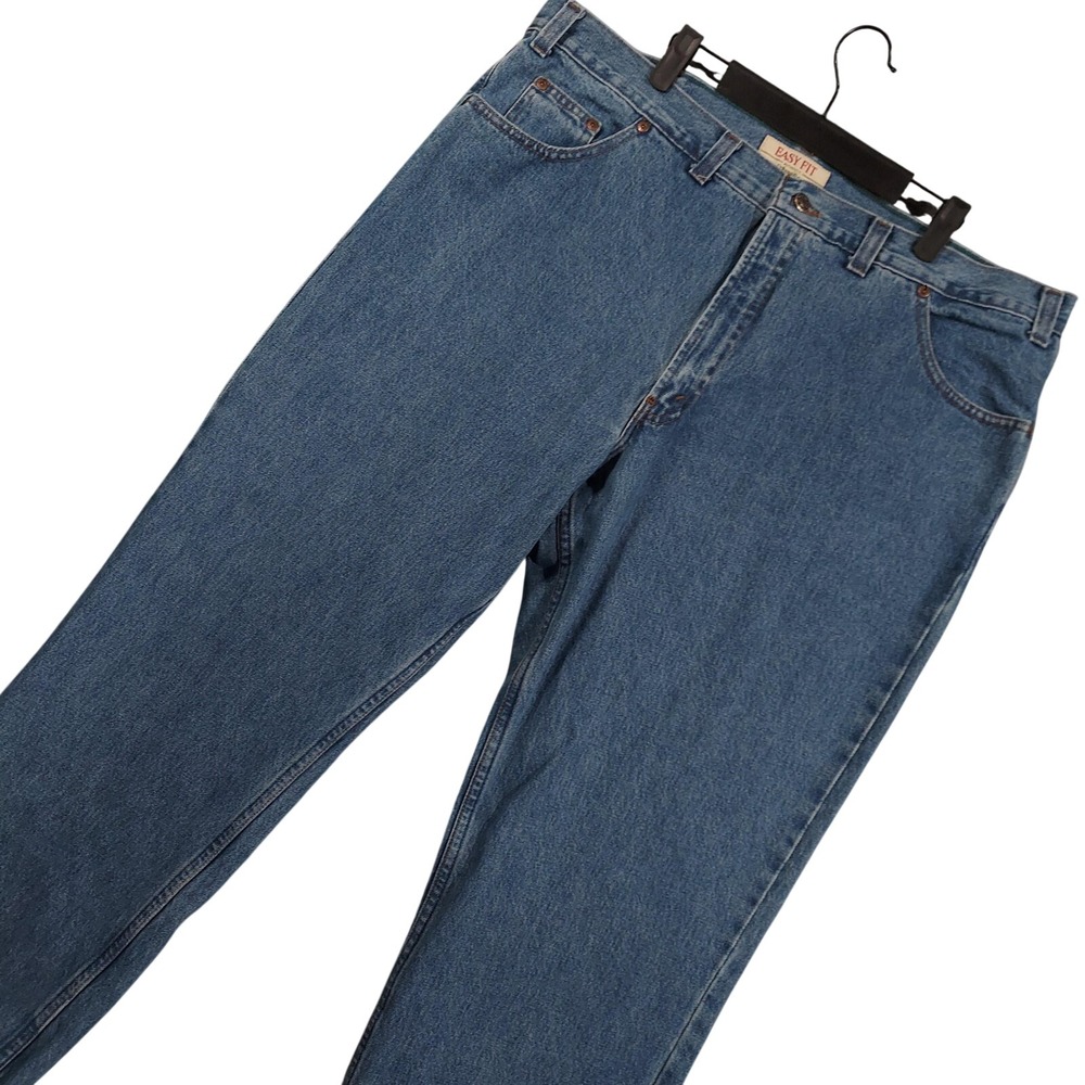 St. John's Bay Easy Fit Jeans Mens 44x30 Blue Medium Relaxed Straight Denim